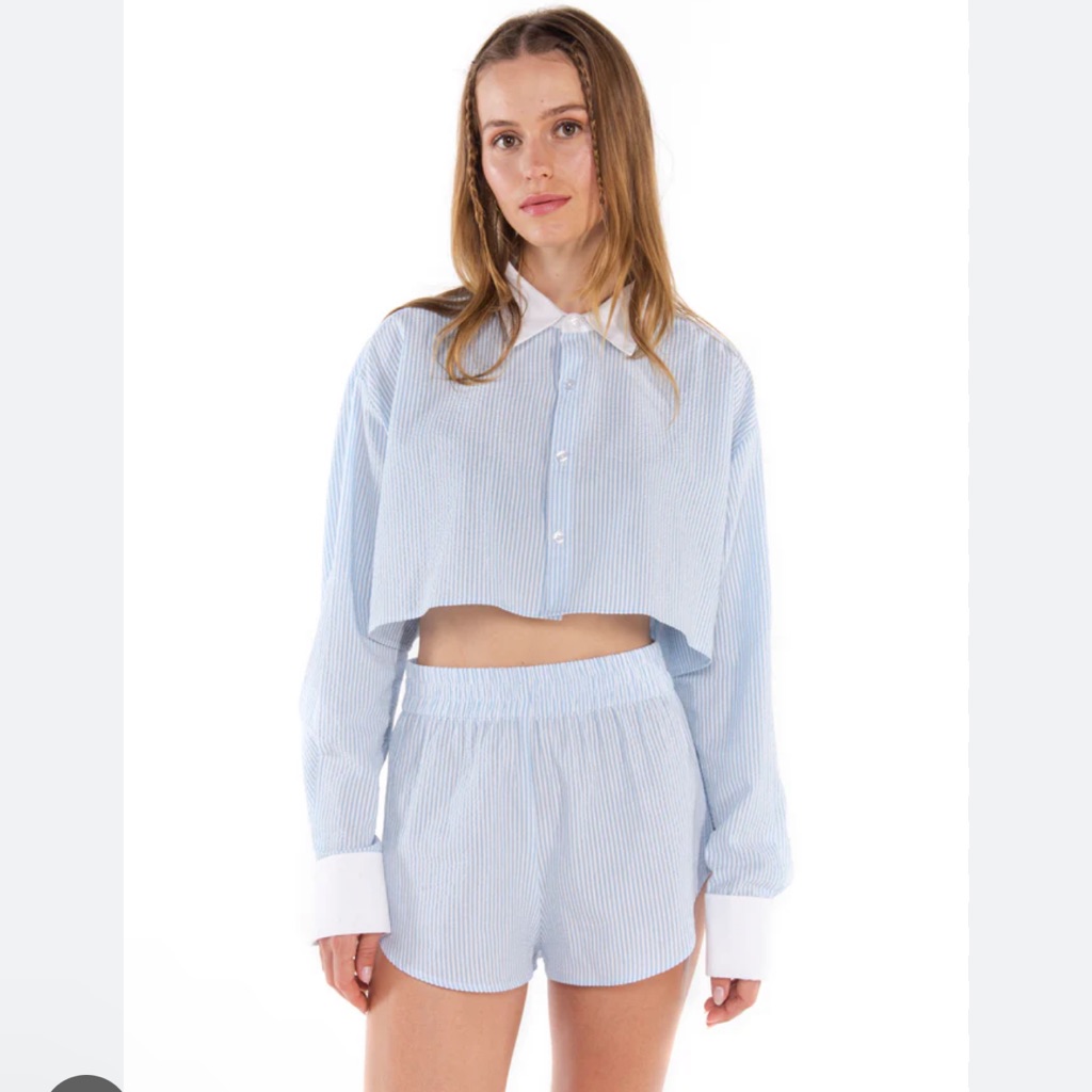 Andrea Top Cielo Seersucker
